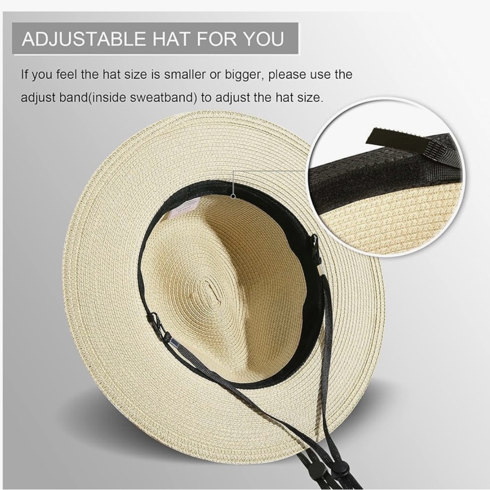 Lanzom Women Wide Brim Straw Hat
 UPF50+ New Without Tags - Picture 7 of 8